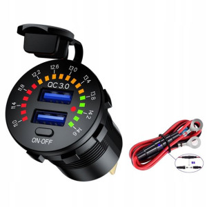 Ładowarka motocyklowa samochodowa WOLTOMIERZ 2xUSB