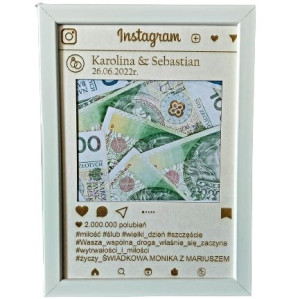 Ramka Skrytka pieniądze INSTAGRAM Ślub A4