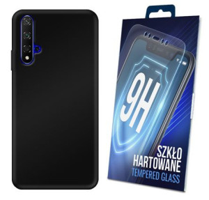 Czarne Etui + Szkło Do Huawei Nova 5t Obudowa Matt