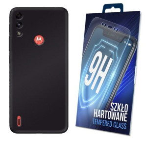 Czarne Etui + Szkło Do Motorola Moto E7 Power Matt