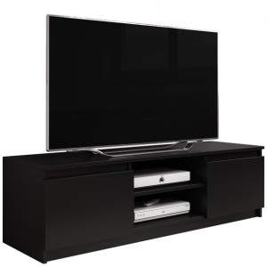 Czarna szafka RTV 120 cm pod telewizor do pokoju dziennego