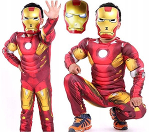 Strój Iron Man Kostium +maska Led Avengers 134-140