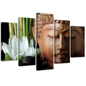 OBRAZ 5 części Buddha Bambus Zen Spa Natura 200x100