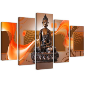 OBRAZ 5 cz DO SALONU Buddha Abstrakcja 200x100