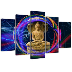 OBRAZ 5 częściowy Buddha Kolorowy Orient 100x70