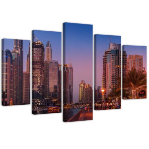 OBRAZ DO SALONU Dubaj Miasto Noc 150x100