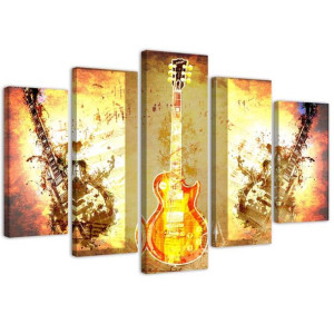 OBRAZ 5 cz MŁODZIEŻOWY Gitara Muzyka 200x100