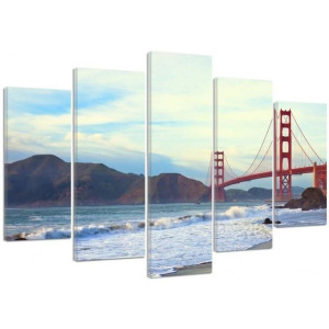 OBRAZ 5 części Most Golden Gate Pejzaż 150x100