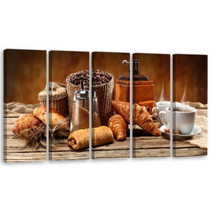 OBRAZ DO KUCHNI Kawa Pieczywo Francuskie 150x60