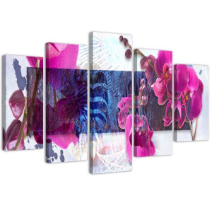 OBRAZ 5 częściowy DO SALONU Orchidea Róż 200x100