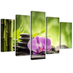 OBRAZ 5 cz DO SPA Orchidea Zen Kamienie 100x70