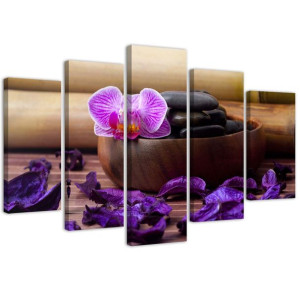 OBRAZ 5 części Orchidea Kamienie Zen Spa 150x100