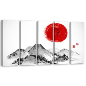 OBRAZ 5 CZĘŚCI Japonia Góry Pejzaż 150x60