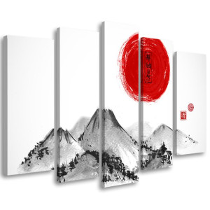 OBRAZ 5 CZĘŚCI Japonia Góry Pejzaż 200x100