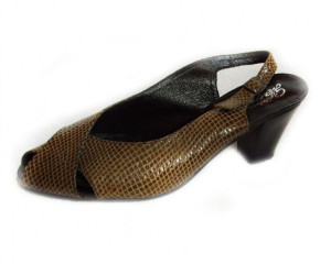 -40% skórzane SANDAŁKI obcas 7 cm zielen czarny