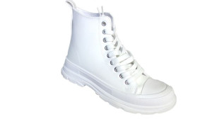 Wysokie buty damskie sznurowane białe 37
