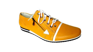Męskie buty sportowe sznurowane żółte 41