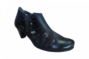 Botek czarny na szerszą stopę obcas 6cm nr.37