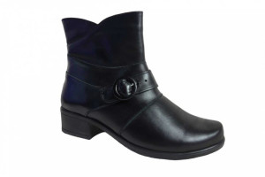 Botki czarne na szerszą stopę obcas 4cm nr.37