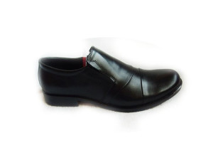 Skorzane BUTY MESKIE szerokie TĘGOSĆ H czarny 43