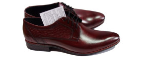 MOSKAŁA skórzane BUTY męskie bordo  nr 40