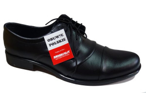 Skorzane BUTY MESKIE szerokie TĘGOSĆ H  CZARNY 43