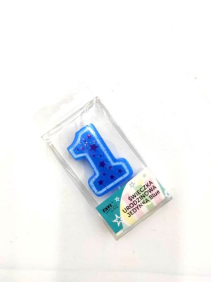 Świeczka urodzinowa Jedynka, Blue