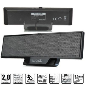 Microlab B 51 Speaker Type 2.0, 3.5mm, Black, 4 W