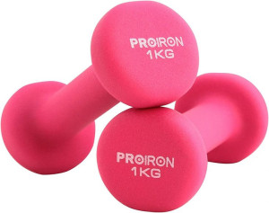 Proiron Prkned01k Dumbbell Weight Set, 2 Pcs, 1 Kg, Pink