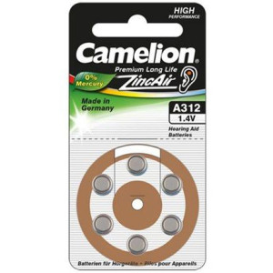 Camelion A312/da312/zl312, Zinc Air Cells, 6 Pc(s)