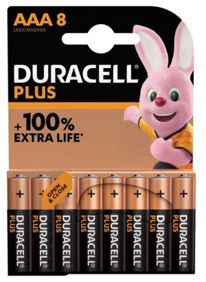 Duracell Plus Mn2400 Aaa, Alkaline, 8 Pc(s)