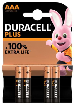 Duracell Plus Mn2400 Aaa, Alkaline, 4 Pc(s)