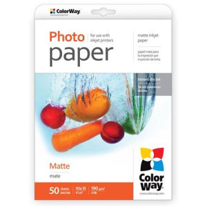Colorway Matte Photo Paper, 50 Sheets, 10x15, 190 G/m²