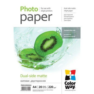 Colorway Matte Dual-side Photo Paper, 20 Sheets, A4, 220 G/m²