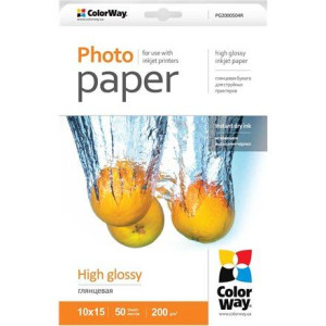 Colorway High Glossy Photo Paper, 50 Sheets, 10x15, 200 G/m²