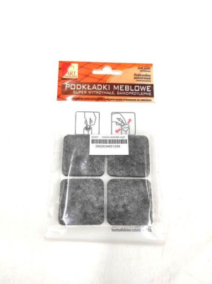 Podkł.filc.kwadrat 40/40mm 4 Szt Szary Grub.6-7mm