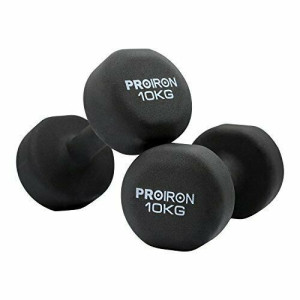 Proiron Prkned10k Dumbbell Weight Set, 2 Pcs, 10 Kg, Black, Neoprene