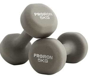 Proiron Prkned05k Dumbbell Weight Set, 2 Pcs, 5 Kg, Grey, Neoprene