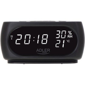 Adler Clock With Thermometer Ad 1186 Black