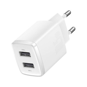 Ładowarka Sieciowa Baseus Compact Quick Charger, 2x Usb, 10.5w (biała)