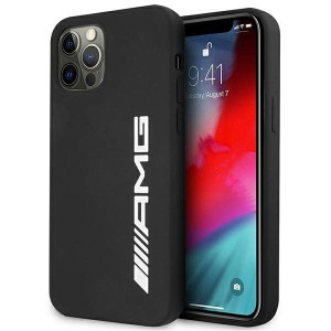 Amg Amhcp12msglbgn Iphone 12/12 Pro Czarny/black Hardcase Silicone Big Logo