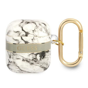 Guess Gua2hchmag Airpods Cover Szary/grey Marble Strap Collection