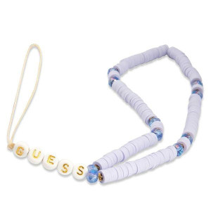Guess Zawieszka Gustpearu Phone Strap Fioletowy Heishi Beads