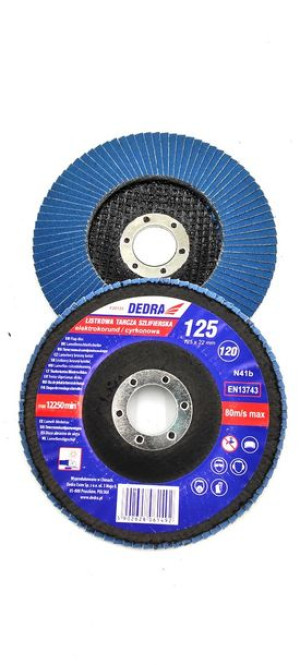 listkowa tarcza szlifierska cyrkon gr.120, 125x22 mm