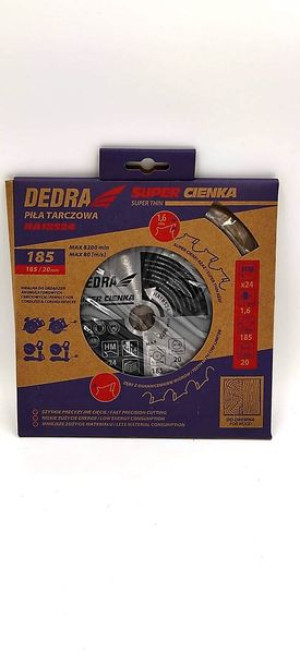Piła tarczowa SUPER THIN do drewna 24z 185x20x1x1,6mm