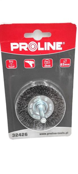 Szczotka Tarczowa Z Dr.st.fal. Fi= 63mm, Trzpień 6mm Proline