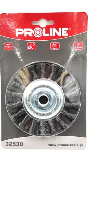 Szczotka Tarczowa Z Drutu Stal. Skr. Fi=100mm, M14 Proline