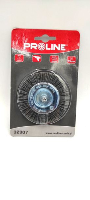 Szczotka Tarczowa Ścierna Fi= 75mm, Trzpień 6mm Proline