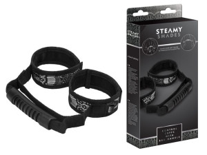 Uprząż BDSM Steamy Shades Control Cuffs With Bag Handle