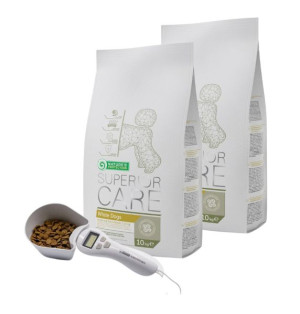 NATURES PROTECTION Superior Care Small Mini White Dogs Adult 2x10kg + Waga